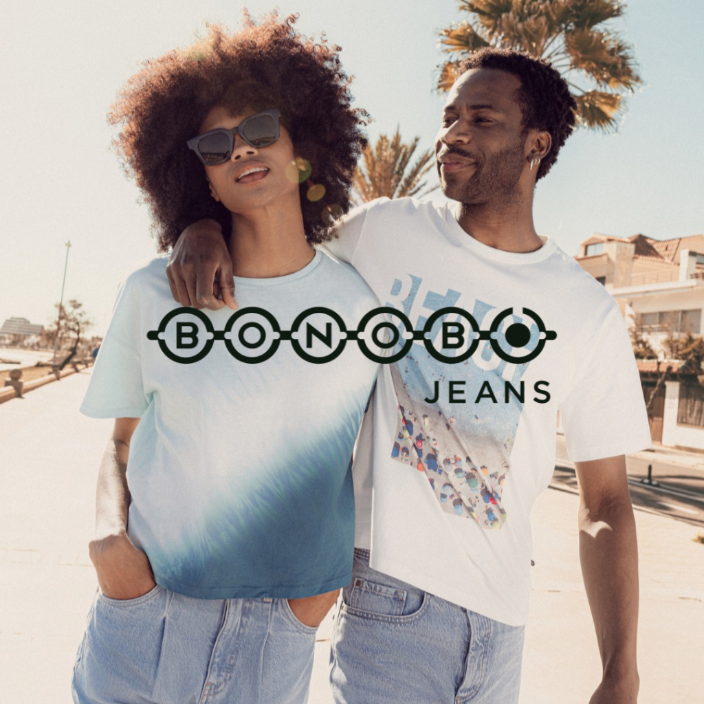 Campagne social media réalisée pour Bonobo Jeans, mettant en scène un couple dans un univers lifestyle