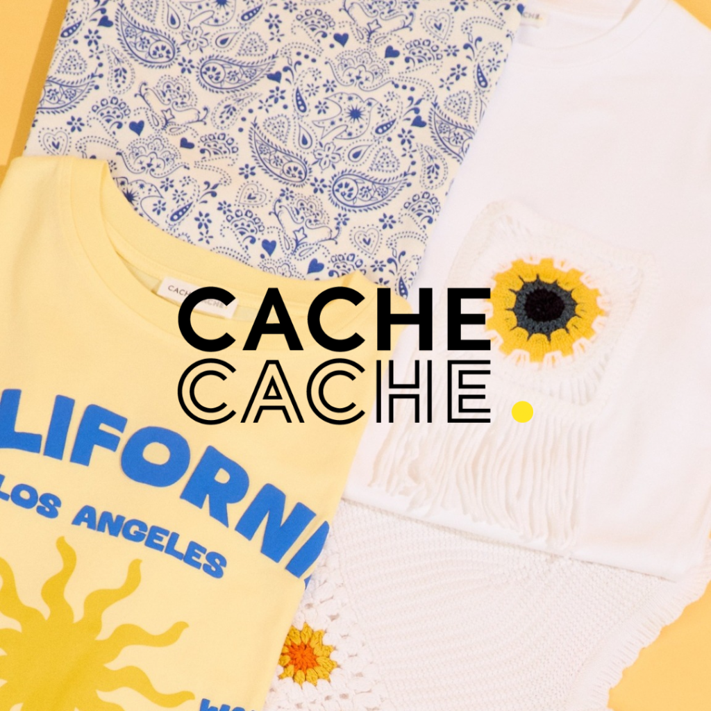 Campagne social media réalisée pour la marque Cache Cache dans un univers coloré et mode